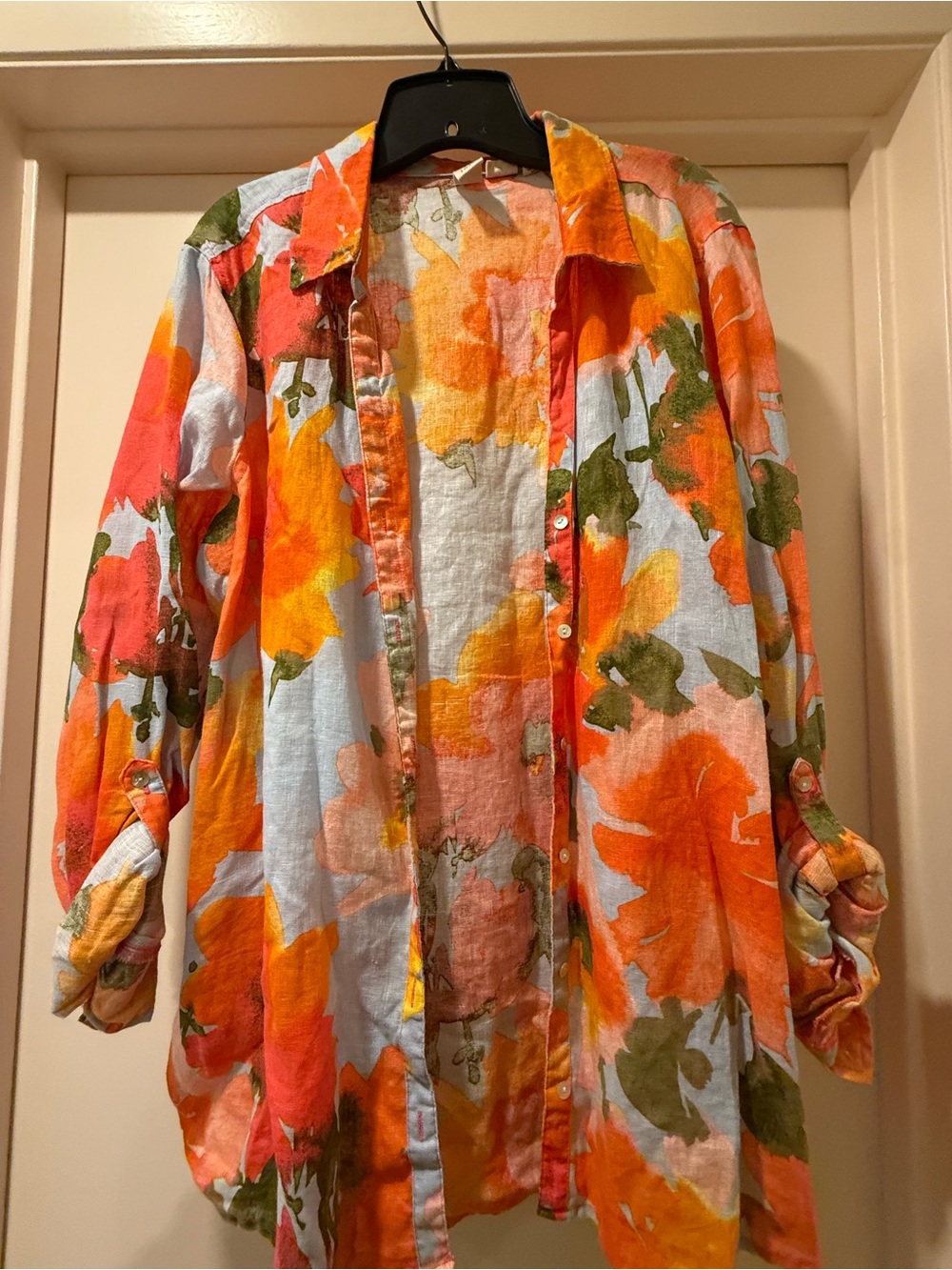 Joie Kids Orange Floral Linen Skirt